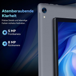 Tablet 10 inch Android Tablet Octa Core 10 GB RAM 128 GB ROM 1280 * 800 HD IPS Touchscreen Dual Kamera WiFi 6 BT 5.3 5000 mAh Ak