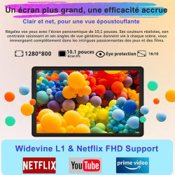 Tablette Android, 10.1" FHD - Coque en Métal, 【22Go RAM】+ 128Go ROM/TF 1To, Widevine L1, 8000mAh, Tablette Tactile Caméra 5+8MP,