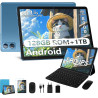 Tablette Android, 10.1" FHD - Coque en Métal, 【22Go RAM】+ 128Go ROM/TF 1To, Widevine L1, 8000mAh, Tablet Tactile Caméra 5+8MP,+ 