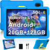 Tablette android avec 20go ram + 128go rom(tf/2to),tablettes 10 pouces avec octa-core, 6000mah, 5g/2.4g wifi 6, widevine l1, gms