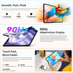 TECLAST P50T Android 16 Tablette 11 Pouces Gemini AI, 90Hz Écran, 2.0GHz Octa Core, 2.4G+5G WiFi, 7000mAh, 12Go RAM+128Go ROM(TF