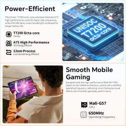 TECLAST P50T Android 16 Tablette 11 Pouces Gemini AI, 90Hz Écran, 2.0GHz Octa Core, 2.4G+5G WiFi, 7000mAh, 12Go RAM+128Go ROM(TF