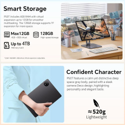 TECLAST P50T Android 16 Tablette 11 Pouces Gemini AI, 90Hz Écran, 2.0GHz Octa Core, 2.4G+5G WiFi, 7000mAh, 12Go RAM+128Go ROM(TF