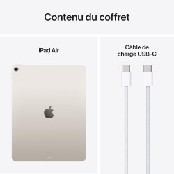 Apple iPad Air 13 Pouces avec Puce M3 : Apple Intelligence, écran Liquid Retina, 512 Go, caméras Avant/arrière 12 Mpx, Wi-FI 6E,