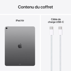 Apple iPad Air 13 Pouces avec Puce M3 : Apple Intelligence, écran Liquid Retina, 1 to, caméras Avant/arrière 12 Mpx, Wi-FI 6E, T