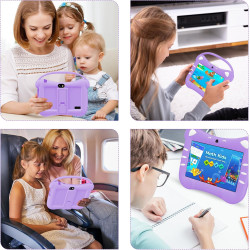 ascrecem Tablette pour Enfant 7 Pouces Android Tablette Enfants avec WiFi Cntrôle Parental Double Caméra Étui de Sécurité 2 Go d