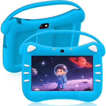 ascrecem Tablette Educative Enfant 7 Pouces Android Tablette Enfants avec WiFi Cntrôle Parental Double Caméra Étui de Sécurité 2