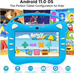 ascrecem Tablette Educative Enfant 7 Pouces Android Tablette Enfants avec WiFi Cntrôle Parental Double Caméra Étui de Sécurité 2