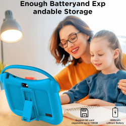 ascrecem Tablette Educative Enfant 7 Pouces Android Tablette Enfants avec WiFi Cntrôle Parental Double Caméra Étui de Sécurité 2