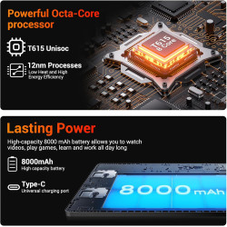 Android 16 Tablette 11 Pouces avec 36Go RAM+512Go ROM(2To TF), Octa-Core, 8000 mAh, 8MP+13MP, 5G WiFi/BT 5.0/GPS/Widevine L1/Gem