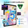 2k tablette 11 pouces, 36gb ram+512gb rom (2tb tf), android 15, 4g sim lte+5g wifi, octa-core, 2000 * 1200, 9580mah, 13mp+8mp, w
