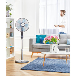 Rowenta VU5670F0 Ventilateur sur Pied Turbo avec Télécommande Silence Extrême 40 cm Silencieux Minuterie Oscillation 5 Vitesses 