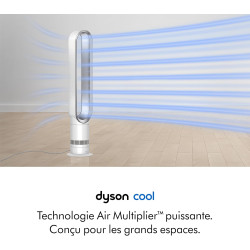 Dyson Cool™ Ventilateur AM07 sans pales et puissant, avec technologie Air Multiplier™ (Blanc/Argent)
