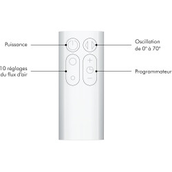 Dyson Cool™ Ventilateur AM07 sans pales et puissant, avec technologie Air Multiplier™ (Blanc/Argent)