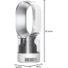 Dyson AM10 Humidificateur et ventilateur, brume froide ultra-fine, contrôle automatique de l’humidité, Blanc/Argent