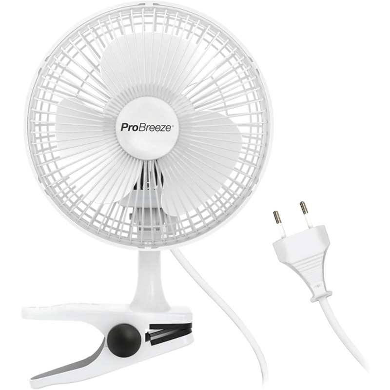 Pro Breeze Mini Ventilateur à Pince - 2 Vitesses, 15 cm - Ventilateur de Table avec Clip, Petit, Portable, Silencieux, Rotation 