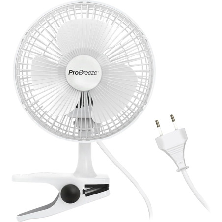 Pro Breeze Mini Ventilateur à Pince - 2 Vitesses, 15 cm - Ventilateur de Table avec Clip, Petit, Portable, Silencieux, Rotation 