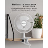 Pro Breeze Mini Ventilateur à Pince - 2 Vitesses, 15 cm - Ventilateur de Table avec Clip, Petit, Portable, Silencieux, Rotation 