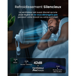 Pro Breeze Mini Ventilateur à Pince - 2 Vitesses, 15 cm - Ventilateur de Table avec Clip, Petit, Portable, Silencieux, Rotation 