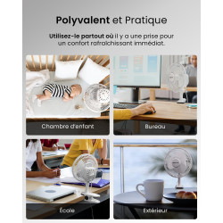 Pro Breeze Mini Ventilateur à Pince - 2 Vitesses, 15 cm - Ventilateur de Table avec Clip, Petit, Portable, Silencieux, Rotation 