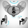 Duronic FN55 BK Ventilateur mural 60W | 5 Pâles de 40cm | Tête oscillante avec minuteur | 3 Vitesses | Télécommande | Moteur pui