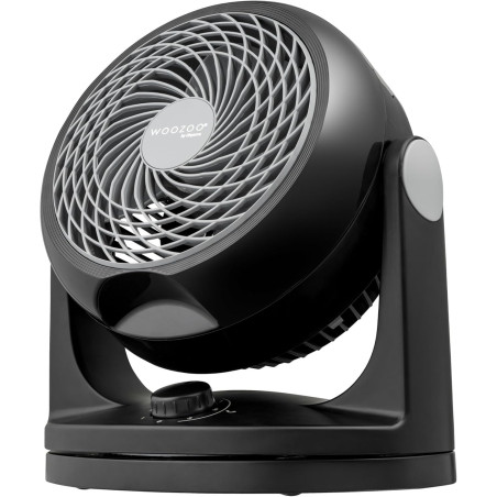Iris Ohyama Ventilateur Silencieux de Bureau avec Oscillation - Woozoo - HD18, Plastique, Noir, 34 W, 23m², 29 x 19 x 31 cm 5303