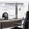 Iris Ohyama Ventilateur Silencieux de Bureau avec Oscillation - Woozoo - HD18, Plastique, Noir, 34 W, 23m², 29 x 19 x 31 cm 5303