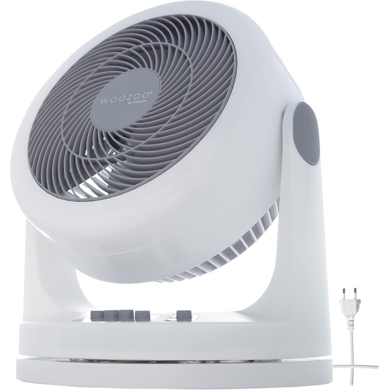 Iris Ohyama Ventilateur Silencieux de Bureau avec Oscillation - Woozoo - HM23, Plastique, Blanc, 34W, 23", 35,4 x 23,2 x 40 cm, 