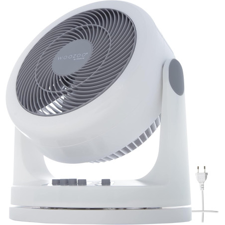 Iris Ohyama Ventilateur Silencieux de Bureau avec Oscillation - Woozoo - HM23, Plastique, Blanc, 34W, 23", 35,4 x 23,2 x 40 cm, 