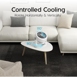 Iris Ohyama Ventilateur Silencieux de Bureau avec Oscillation - Woozoo - HM23, Plastique, Blanc, 34W, 23", 35,4 x 23,2 x 40 cm, 