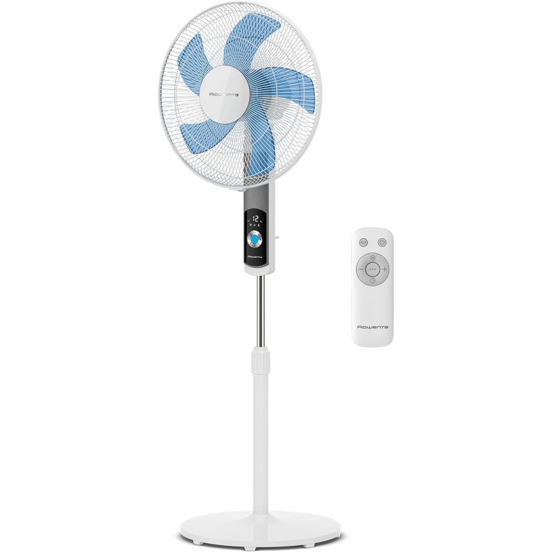 Rowenta Turbo Silence, Ventilateur sur pied, Silencieux, Puissant, Design durable, Écoénergétique, Timer 12h VU5650F0, Blanc