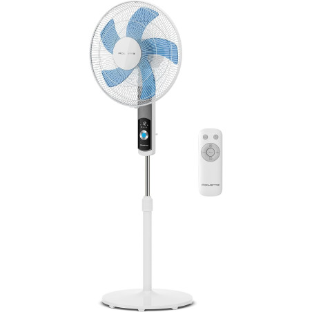 Rowenta Turbo Silence, Ventilateur sur pied, Silencieux, Puissant, Design durable, Écoénergétique, Timer 12h VU5650F0, Blanc
