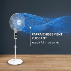 Rowenta Turbo Silence, Ventilateur sur pied, Silencieux, Puissant, Design durable, Écoénergétique, Timer 12h VU5650F0, Blanc