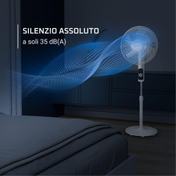 Rowenta Turbo Silence, Ventilateur sur pied, Silencieux, Puissant, Design durable, Écoénergétique, Timer 12h VU5650F0, Blanc (Lo