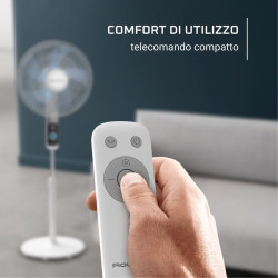Rowenta Turbo Silence, Ventilateur sur pied, Silencieux, Puissant, Design durable, Écoénergétique, Timer 12h VU5650F0, Blanc (Lo