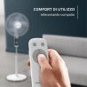 Rowenta Turbo Silence, Ventilateur sur pied, Silencieux, Puissant, Design durable, Écoénergétique, Timer 12h VU5650F0, Blanc (Lo