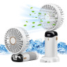 Jsdoin Ventilateur portable rechargeable par USB avec 5 vitesses,mini ventilateur de bureau pliable avec écran LED pour la maiso