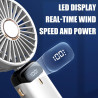 Jsdoin Ventilateur portable rechargeable par USB avec 5 vitesses,mini ventilateur de bureau pliable avec écran LED pour la maiso