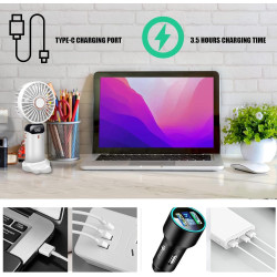 Jsdoin Ventilateur portable rechargeable par USB avec 5 vitesses,mini ventilateur de bureau pliable avec écran LED pour la maiso