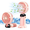 Jsdoin Ventilateur portable rechargeable par USB avec 5 vitesses,mini ventilateur de bureau pliable avec écran LED pour la maiso