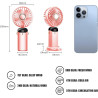 Jsdoin Ventilateur portable rechargeable par USB avec 5 vitesses,mini ventilateur de bureau pliable avec écran LED pour la maiso