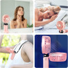 Jsdoin Ventilateur portable rechargeable par USB avec 5 vitesses,mini ventilateur de bureau pliable avec écran LED pour la maiso
