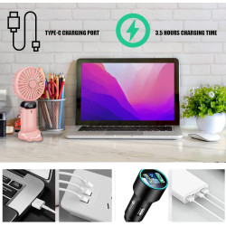 Jsdoin Ventilateur portable rechargeable par USB avec 5 vitesses,mini ventilateur de bureau pliable avec écran LED pour la maiso