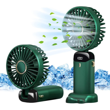 Jsdoin Ventilateur portable rechargeable par USB avec 5 vitesses,mini ventilateur de bureau pliable avec écran LED pour la maiso