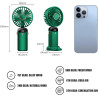 Jsdoin Ventilateur portable rechargeable par USB avec 5 vitesses,mini ventilateur de bureau pliable avec écran LED pour la maiso