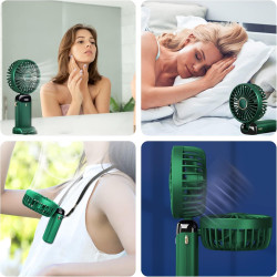 Jsdoin Ventilateur portable rechargeable par USB avec 5 vitesses,mini ventilateur de bureau pliable avec écran LED pour la maiso