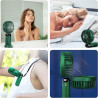 Jsdoin Ventilateur portable rechargeable par USB avec 5 vitesses,mini ventilateur de bureau pliable avec écran LED pour la maiso