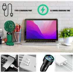 Jsdoin Ventilateur portable rechargeable par USB avec 5 vitesses,mini ventilateur de bureau pliable avec écran LED pour la maiso