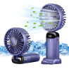 Jsdoin Ventilateur portable rechargeable par USB avec 5 vitesses,mini ventilateur de bureau pliable avec écran LED pour la maiso