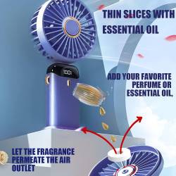 Jsdoin Ventilateur portable rechargeable par USB avec 5 vitesses,mini ventilateur de bureau pliable avec écran LED pour la maiso